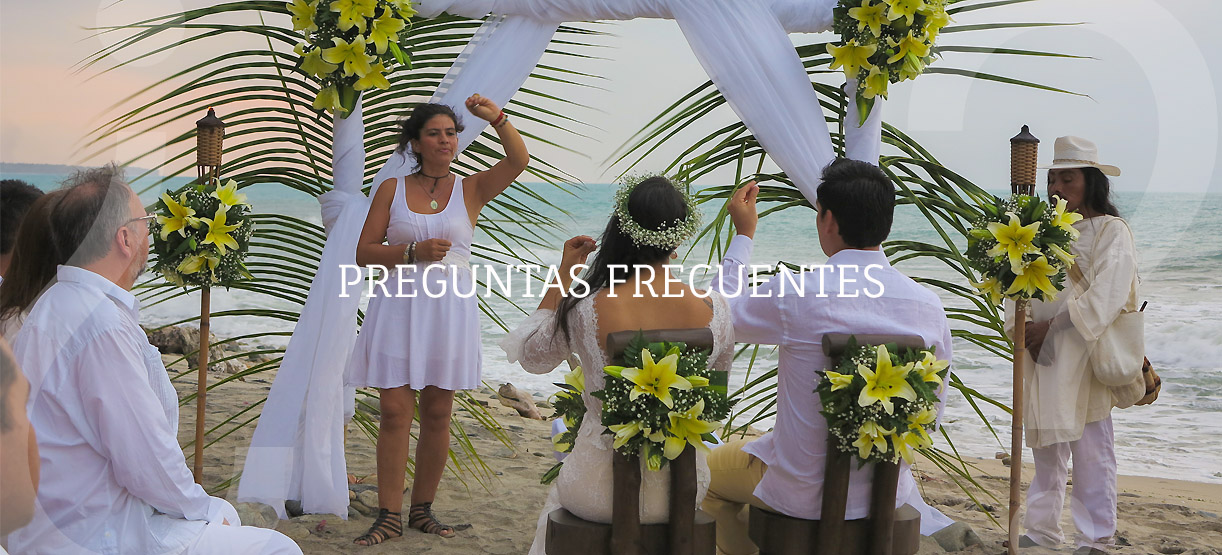 Matrimonio indigena en la playa de finca La Jorara en la Sierra Nevada de Santa Marta